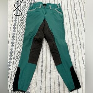 2 Pair Pikeur Full Seat Breeches (green and light red)